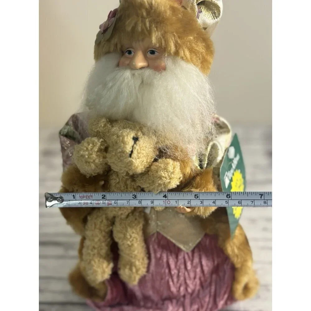 Vintage Kmart Pink Christmas Santa  Holiday Centerpiece/ Tree Topper / Decor 13”